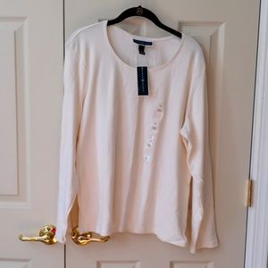 Karen Scott Cream Long Sleeve Crew